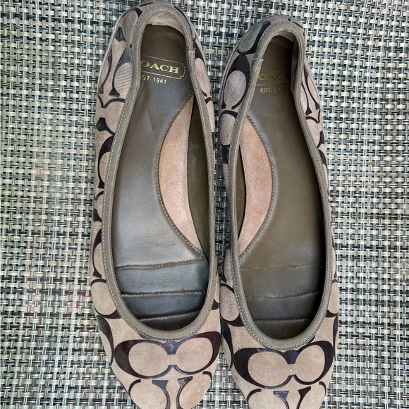 Coach ballet flats size 7.5 Ladies, signature fabric suede/leather - Picture 6 of 6